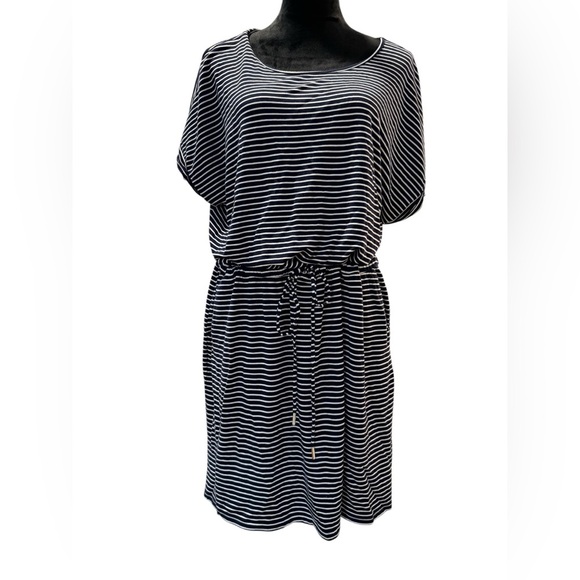 Hilary Radley Black and White Striped Beach Dress - Picture 1 of 3
